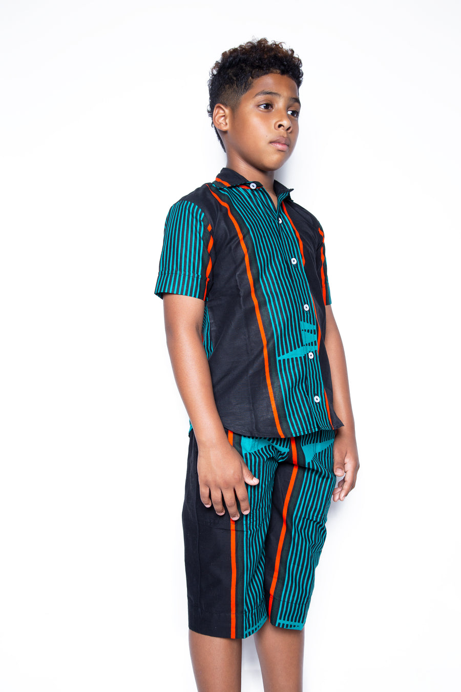 Boys Collared Striped Button-Down Shirt